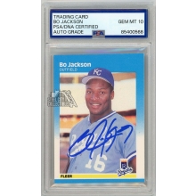 Bo Jackson 1987 Fleer Autograph Card #369 PSA/DNA 10