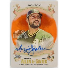 Reggie Jackson 2021 Topps Allen & Ginter Chrome Orange Autograph Card #AGA-RJA 4/25