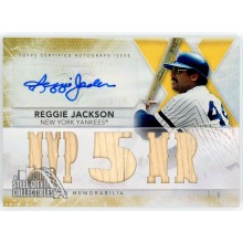 Reggie Jackson 2015 Topps Triple Threads Triple Relic Auto Card #TTAR-RJA1 2/9