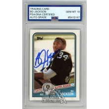 Bo Jackson 1988 Topps Football Autograph Rookie Card #327 PSA/DNA 10