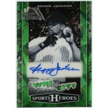 Reggie Jackson 2025 Leaf Sports Heroes Win City Green Ice Autograph Card #WC-RJ1 1/9