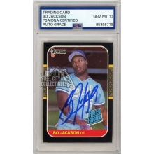 Bo Jackson 1987 Leaf Donruss Rated Rookie Autograph Card #35 PSA/DNA 10 (New Label)