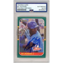 Bo Jackson 1987 Donruss The Rookies Autograph Rookie Card #14 PSA/DNA (Smear)