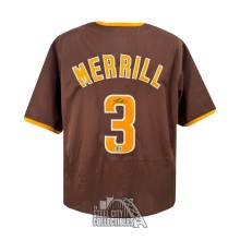 Jackson Merrill Autographed San Diego Custom Brown Baseball Jersey - BAS