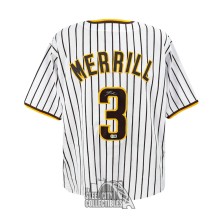 Jackson Merrill Autographed San Diego Custom White Pinstripe Baseball Jersey - BAS
