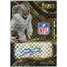 Josh Jacobs 2020 Panini Select Black NFL Shield Logo Patch Autograph Card #SM-JJA 1/1