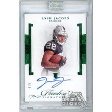 Josh Jacobs 2019 Panini Flawless Green Rookie Autograph Card #FR-JJ 4/5
