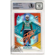 Jaelan Phillips 2021 Panini Phoenix Fire Burst Autograph Rookie Card #148 BAS 10 (Orange)