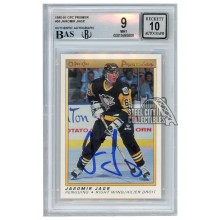 Jaromir Jagr 1990-91 O-Pee-Chee Premier Autograph Rookie Card #50 BGS 9 BAS 10