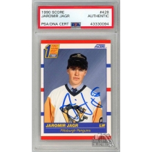 Jaromir Jagr 1990-91 Score Autograph Rookie Card #428 PSA/DNA