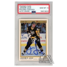 Jaromir Jagr 1990-91 O-Pee-Chee Premier Autograph Rookie Card #50 PSA/DNA 10