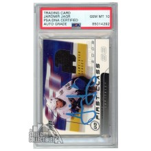 Jaromir Jagr 2002-03 Upper Deck First Class Jersey Autograph Card #UD-JJ PSA/DNA 10 (Light Blue)