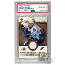 Jaromir Jagr 2002-03 Pacific Private Stock Jersey Autograph Card #100 PSA/DNA 10 (Light Blue)