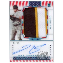 Jake Cronenworth 2021 Panini National Treasures Stars & Stripes Autograph Rookie Patch Card #171 2/25