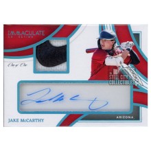 Jake McCarthy 2022 Panini Immaculate Collection Autograph Logo Patch Card #ICP-MC 1/1