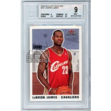 LeBron James 2003-04 Fleer Tradition Rookie Card #261 BGS 9