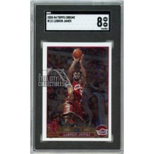 LeBron James 2003-04 Topps Chrome Rookie Card #111 SGC 8