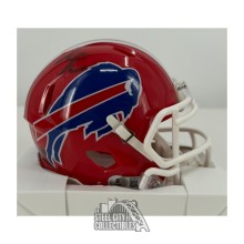 James Cook Autographed Buffalo Bills 87-01 Throwback Mini Football Helmet - BAS (Smeared Auto)