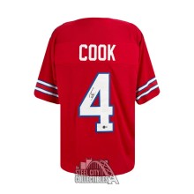 James Cook Autographed Buffalo Custom Red Football Jersey - BAS