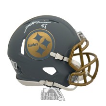 James Harrison Autographed Pittsburgh Steelers Slate Mini Football Helmet - BAS
