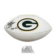 James Lofton HOF 03 Autographed Green Bay Packers White Logo Football - JSA (Left)