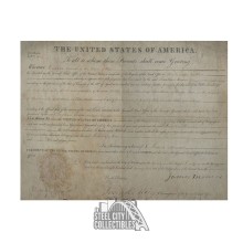 James Monroe Autographed 1822 Land Grant Document - JSA LOA
