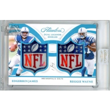 Edgerrin James Reggie Wayne 2025 Panini Flawless Dual NFL Shield Patch Card #FDLS-IND 1/1