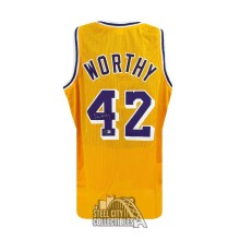 James Worthy Autographed Los Angeles Custom Yellow Basketball Jersey - BAS