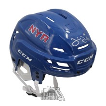 Jaromir Jagr Autographed New York CCM Blue Full Size Hockey Helmet - BAS