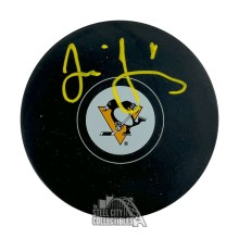 Jaromir Jagr Autographed Pittsburgh Hockey Puck - BAS (Yellow)