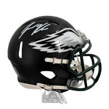 Jason Kelce Autographed Philadelphia Eagles Flat Black Mini Football Helmet - PSA/DNA