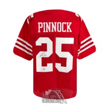 Jason Pinnock Autographed San Francisco Custom Red Football Jersey - PSA/DNA