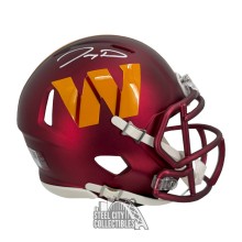 Jayden Daniels Autographed Washington Commanders Speed Mini Football Helmet - Fanatics (White Ink)