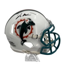 Jaylen Waddle Autographed Miami 97-12 Throwback Mini Football Helmet - JSA