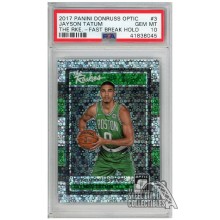 Jayson Tatum 2017-18 Panini Donruss Optic The Rookies Fast Break Holo Card #3 PSA 10 GEM MINT