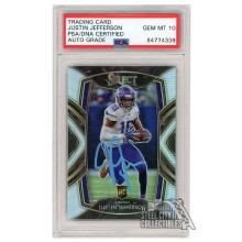Justin Jefferson 2020 Panini Select Club Level Silver Autograph RC Card #261 PSA/DNA 10 (Light Blue)