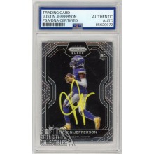 Justin Jefferson 2020 Panini Chronicles Prizm Black Autograph Rookie Card #PB-9 PSA/DNA (Auto Bleed)