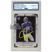 Justin Jefferson 2020 Panini Donruss Elite Series Autograph Rookie Card #ESR-JUJ PSA/DNA 10 (Yellow)