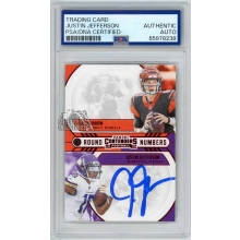 Justin Jefferson 2020 Panini Contenders Round Numbers Red Autograph Rookie Card #RN-BJ PSA/DNA