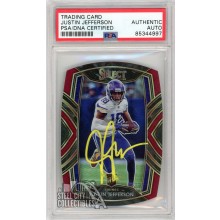 Justin Jefferson 2020 Panini Select Maroon Die-Cut Autograph Rookie Card #261 PSA/DNA (Smear)
