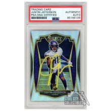 Justin Jefferson 2020 Panini Select Premier Level Silver Autograph Rookie Card #161 PSA/DNA (Yellow)