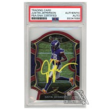 Justin Jefferson 2020 Panini Select Concourse Maroon Die-Cut Autograph Rookie Card #61 PSA/DNA (Yellow)