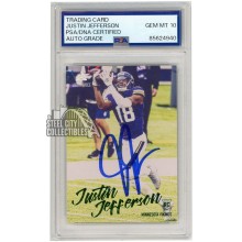 Justin Jefferson 2020 Chronicles Luminance Green Auto Rookie #217 PSA/DNA 10