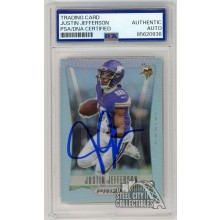 Justin Jefferson 2023 Panini Prizm Flashback Silver Autograph Card #PF-5 PSA/DNA