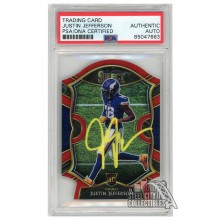Justin Jefferson 2020 Panini Select Concourse Red Die-Cut Autograph Rookie Card #61 PSA/DNA (Yellow)