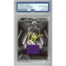 Justin Jefferson 2021 Panini Black Jet Black Jersey Autograph Card #JBM-JJ /125 PSA/DNA (Yellow)