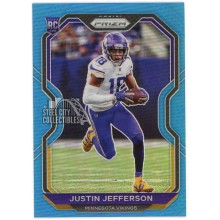 Justin Jefferson 2020 Panini Prizm Blue Rookie Card #398 (Indents)