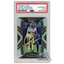 Justin Jefferson 2020 Panini Select Club Level Silver Autograph Rookie Card #261 PSA/DNA (Yellow)