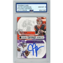 Justin Jefferson 2020 Panini Contenders Round Numbers RC Auto Card PSA/DNA 10