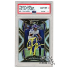 Justin Jefferson 2020 Panini Select Club Level Silver Autograph Rookie Card #261 PSA/DNA 10 (Yellow)